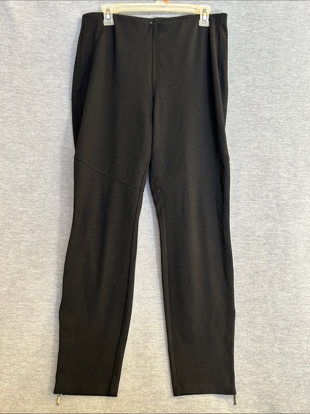 EILEEN FISHER Yoga Athletic Leisure Comfy Stretch Ankle Zippers Full Length Blac